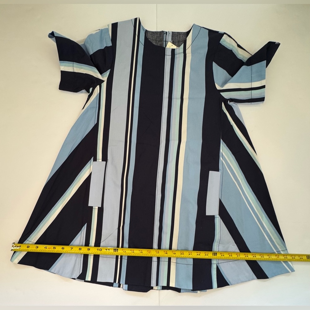 Anthropologie ‘The Emmy’ Short-Sleeve Swing Mini Dress by Maeve - Blue XS - Picture 9 of 10